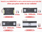3390135 7.6V 2-celdas baterías para yepo portátiles